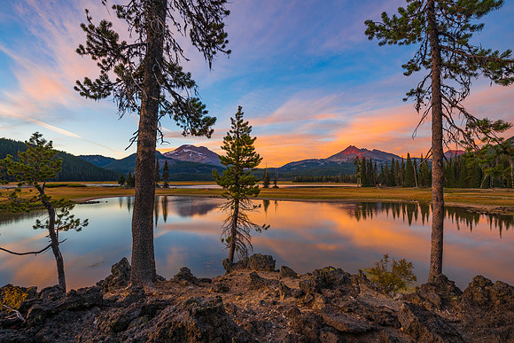 Sparks Lake Orange Sunset