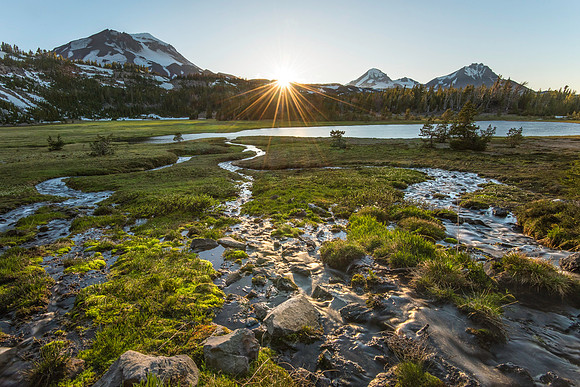 Three Sisters Golden Sunset